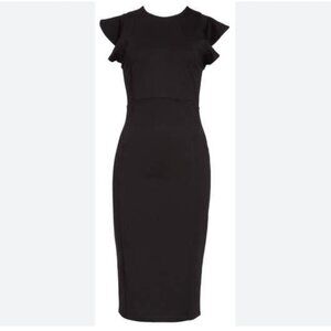 Nordstrom Felicity & Coco Capriana Ruffle Sheath Dress Zip-Back Womens SM